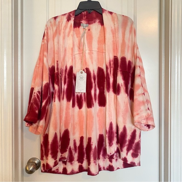 True Craft Open Front Kimono Women’s Tie Dye Cardigan Jacket Size XS Pockets NWT - Picture 2 of 10